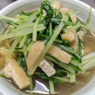 だし香る☆水菜とおあげの炊いたん